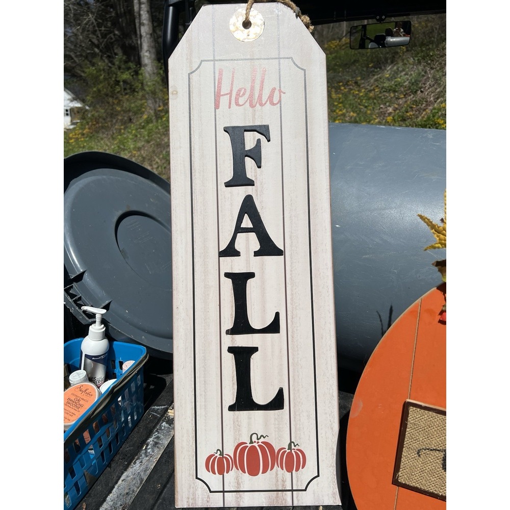Wood "Hello Fall" Sign Seasonal Décor Autumn
